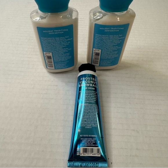 BATH AND BODY WORKS FROSTED COCONUT SNOWBALL BODY LOTION LOT OF 3 Mini/travel - Picture 4 of 4